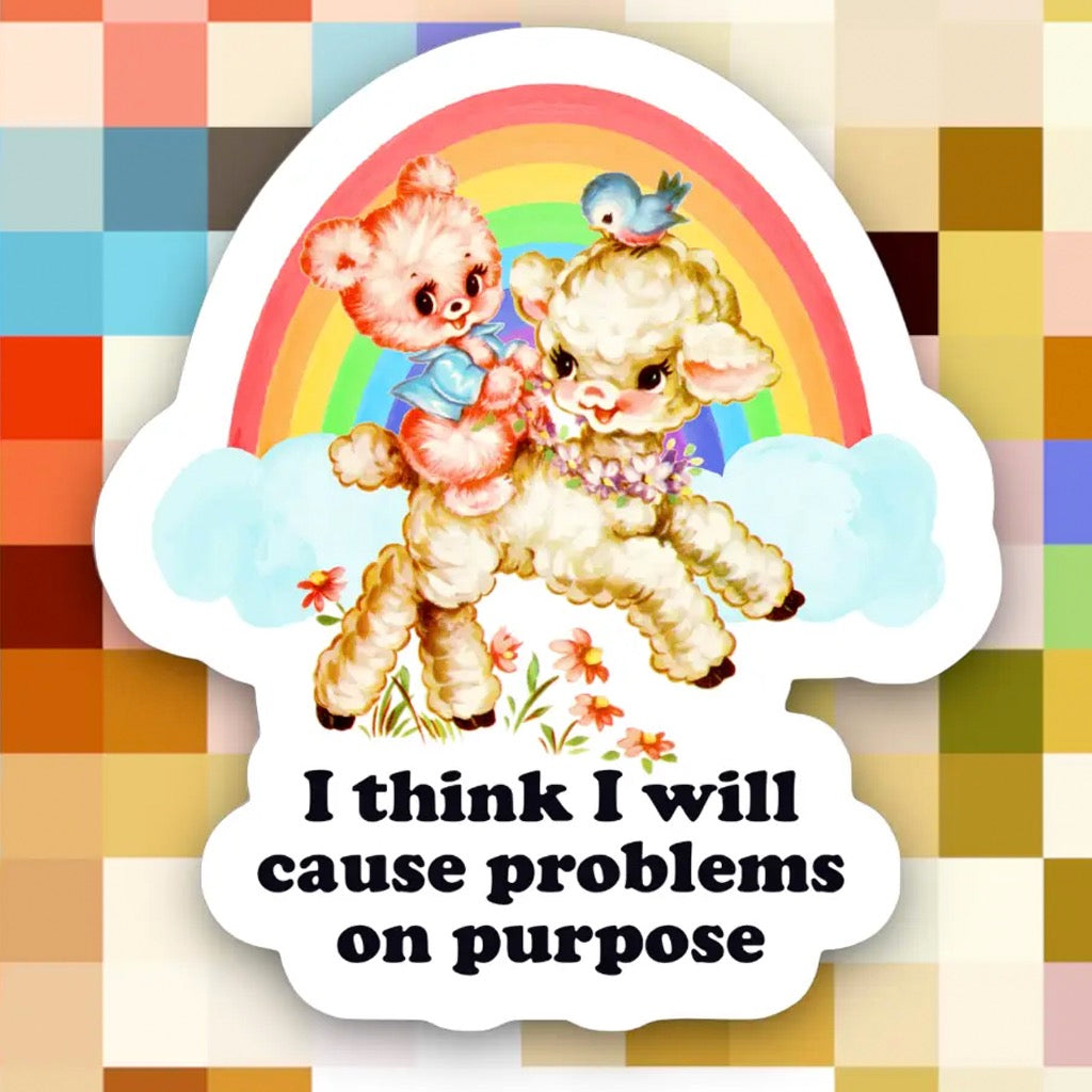 Cause Problems on Purpose Sticker | Ace the Pitmatian Co – Outer Layer