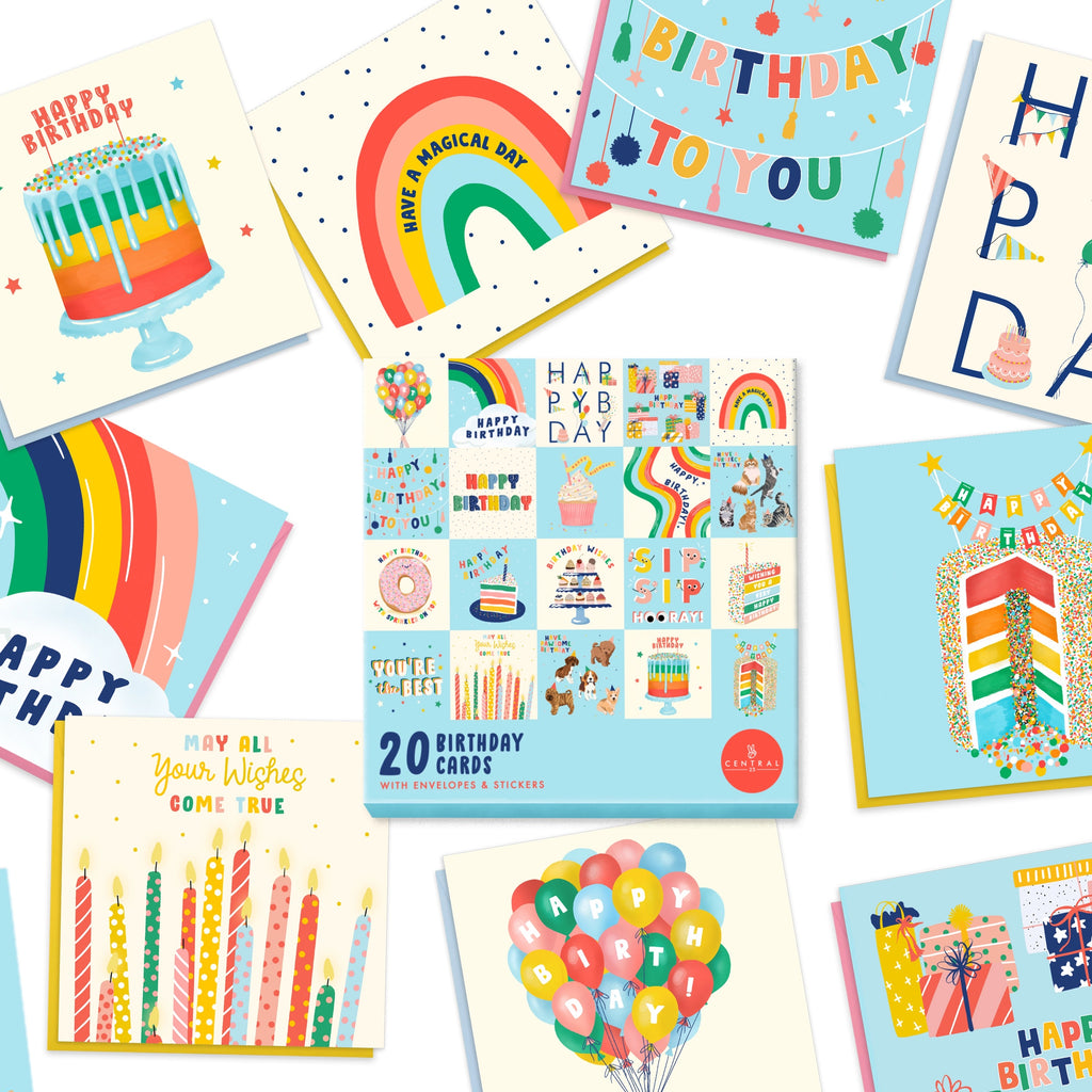 Central 23 Pack Of 20 Cute Birthday Cards Lifestyle