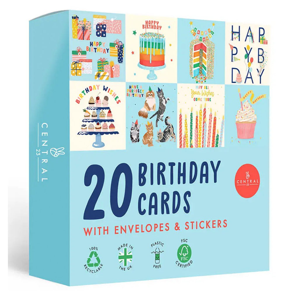Central 23 Pack Of 20 Cute Birthday Cards