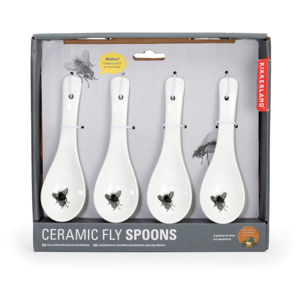 Ceramic Fly Spoons packaging.
