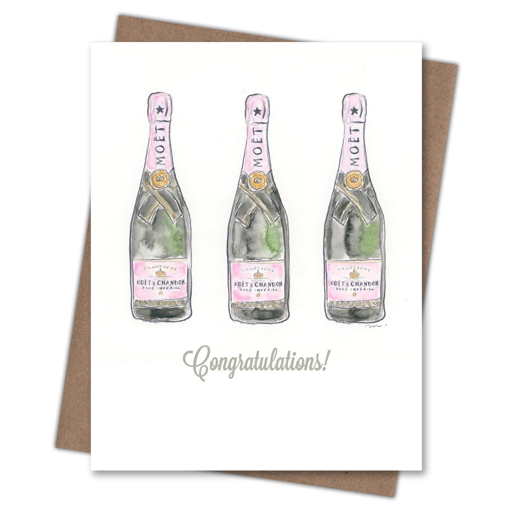 Champagne Bottles Congrats Card