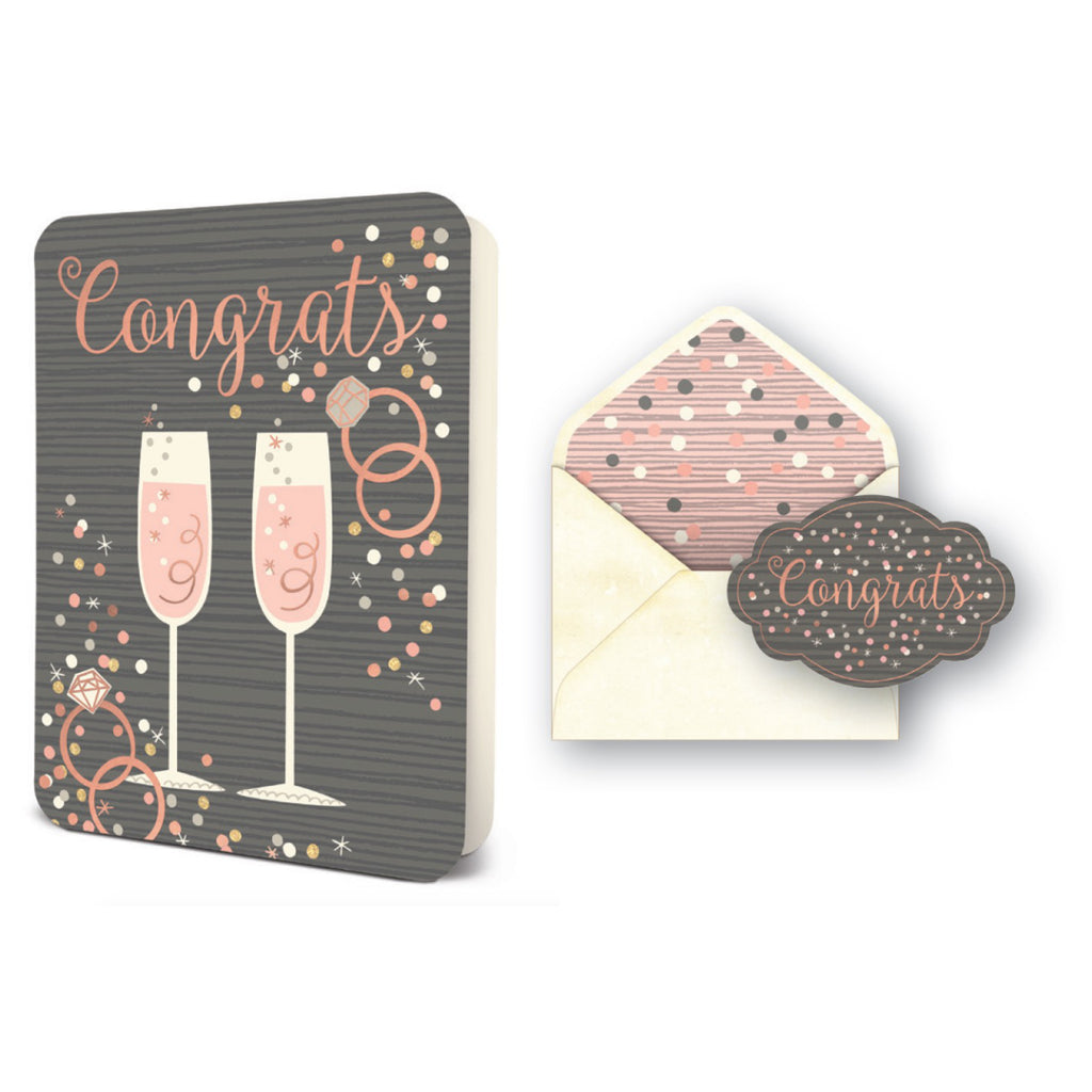 Champagne Flutes Congrats Wedding Card Envelope