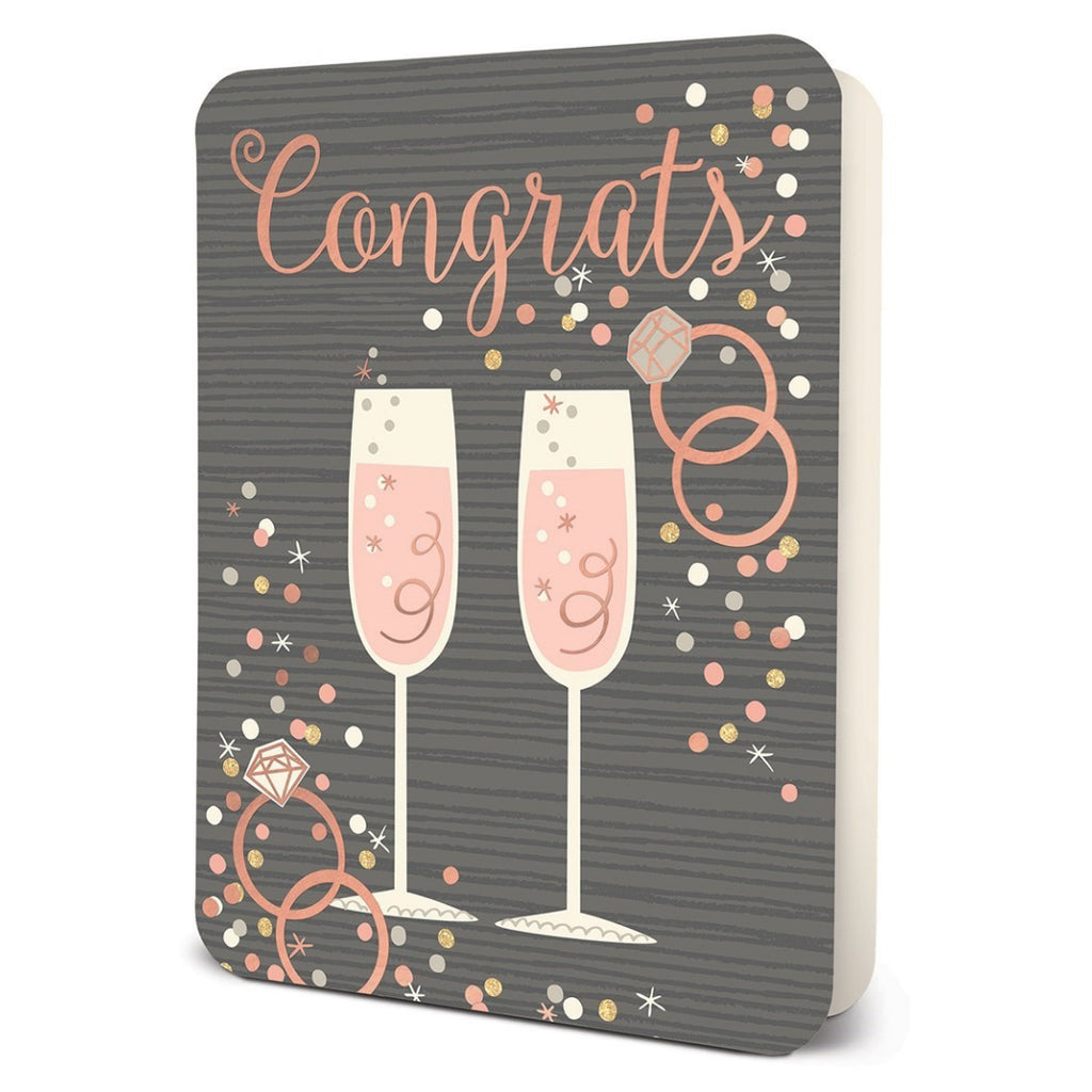 Champagne Flutes Congrats Wedding Card