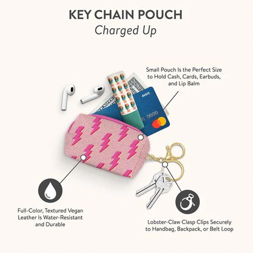 Charged Up Key Chain Pouch features.