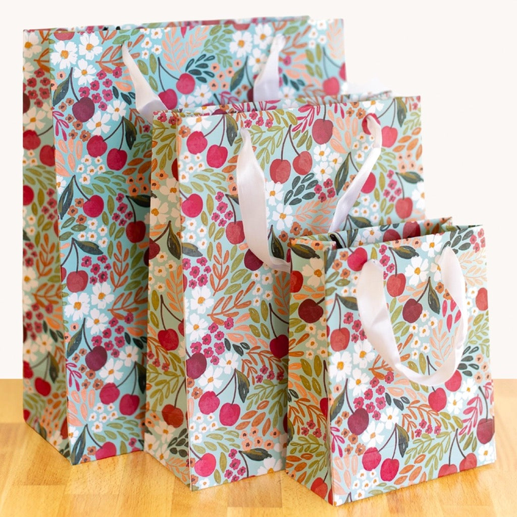 Cherry Floral Extra Small Gift Bag.