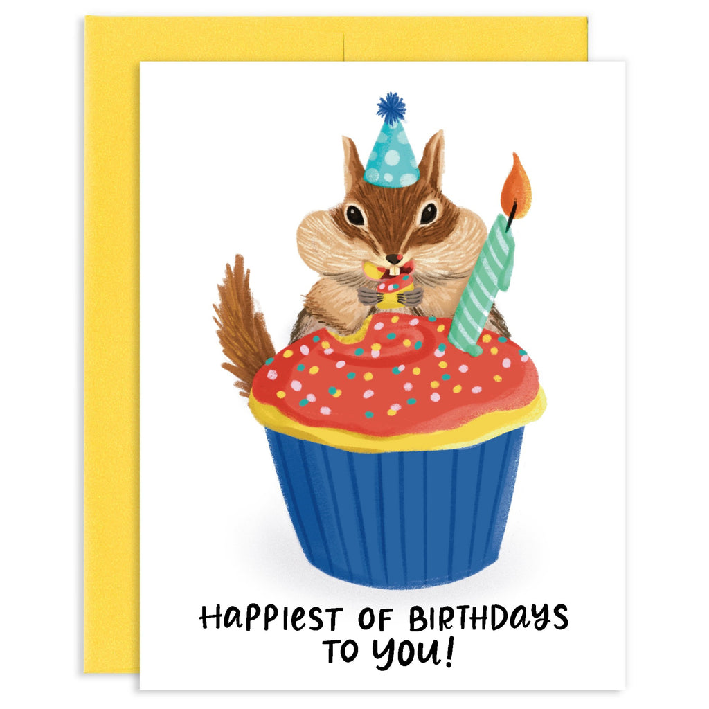 Chipmunk Birthday Greeting Card.