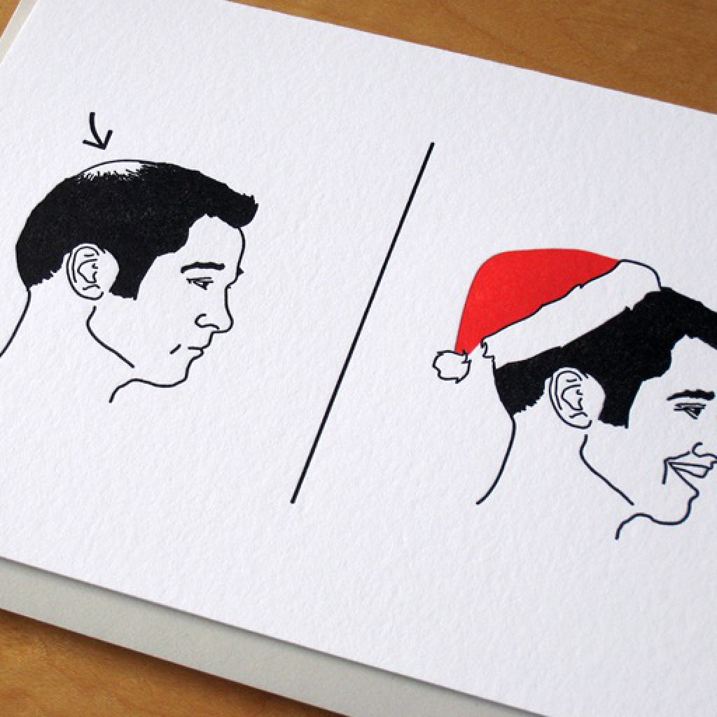 Christmas Baldy Card close-up