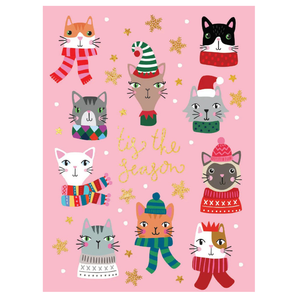 Christmas Cats Scarves  Hats Card