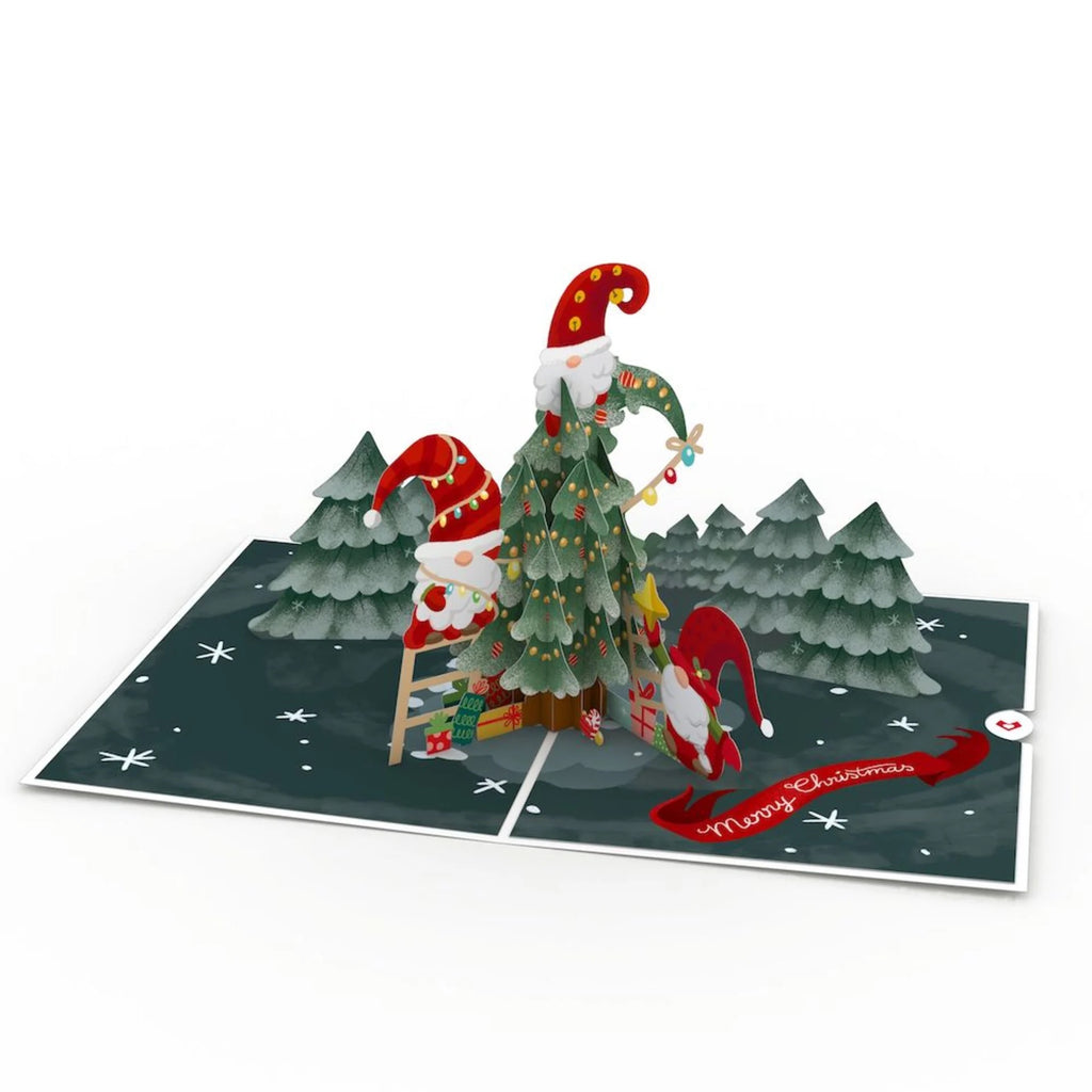 Christmas Gnomes Pop-Up Card Open