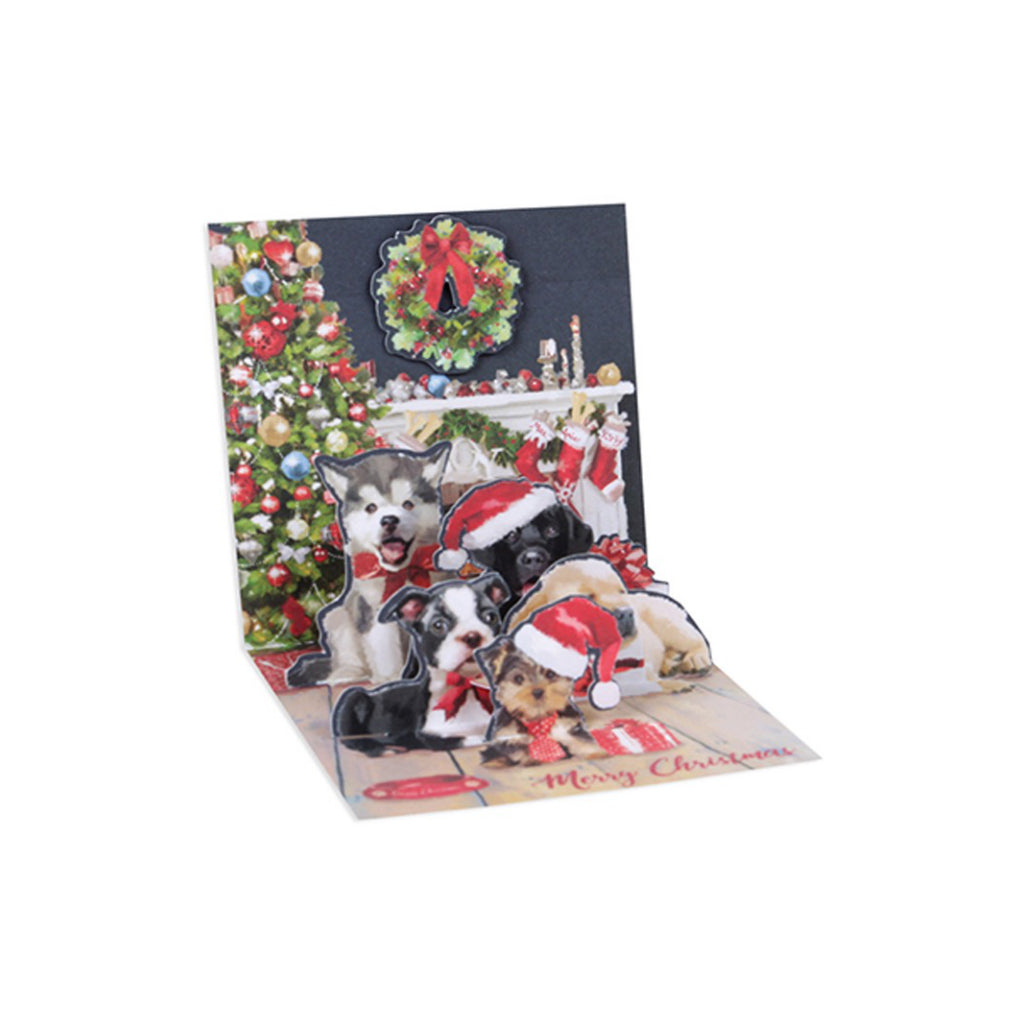 Christmas Puppies Mini Pop-Up Christmas Card
