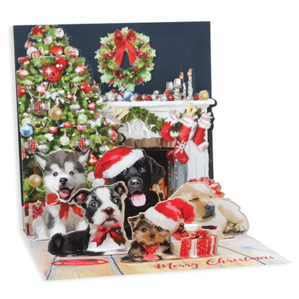 Christmas Puppies Pop-Up Christmas Card