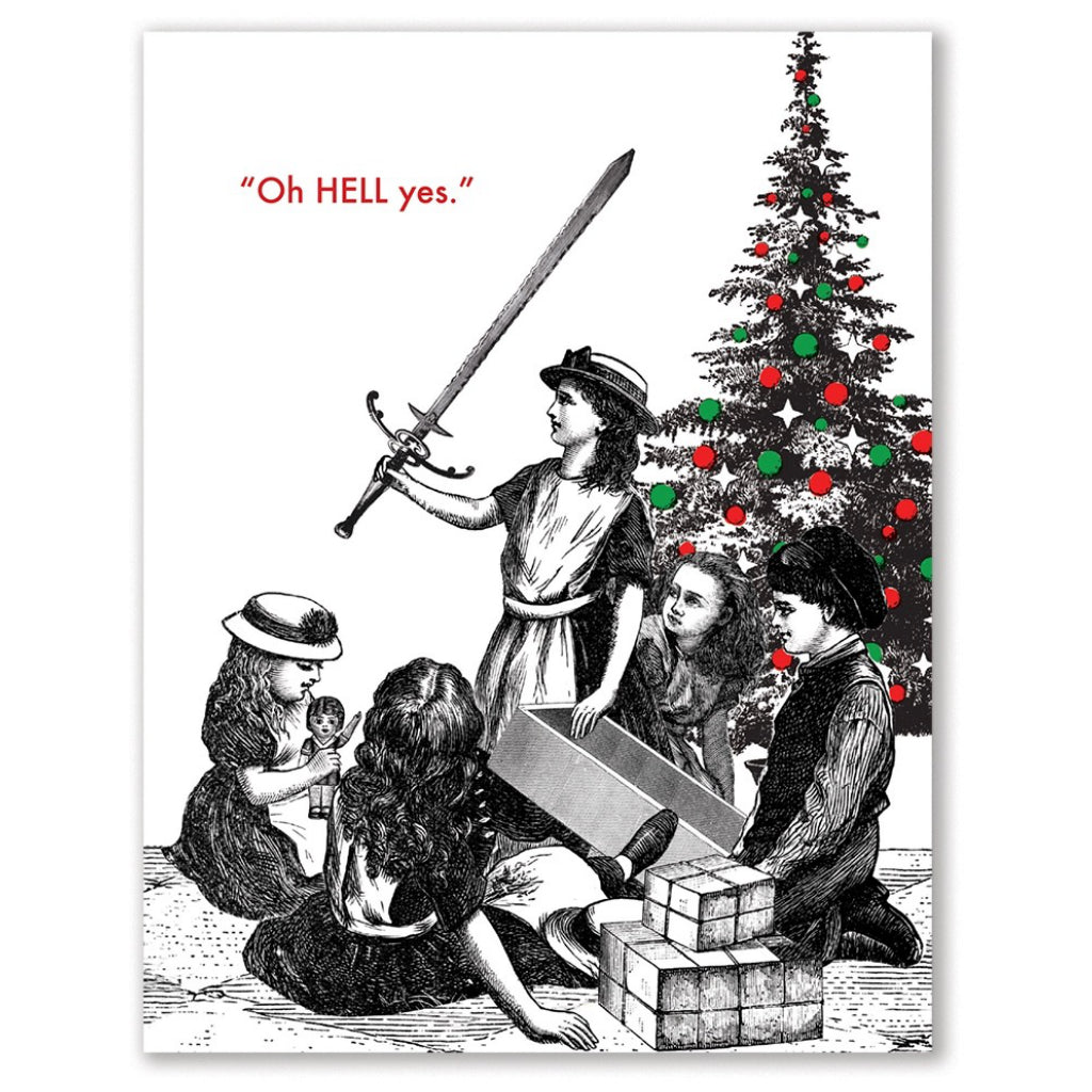 Christmas Sword Greeting Card.