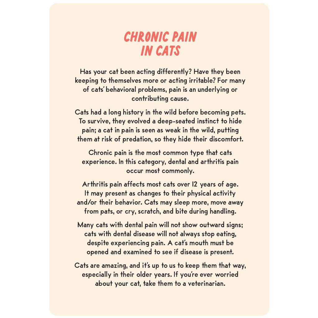 Chronic pain in cats.