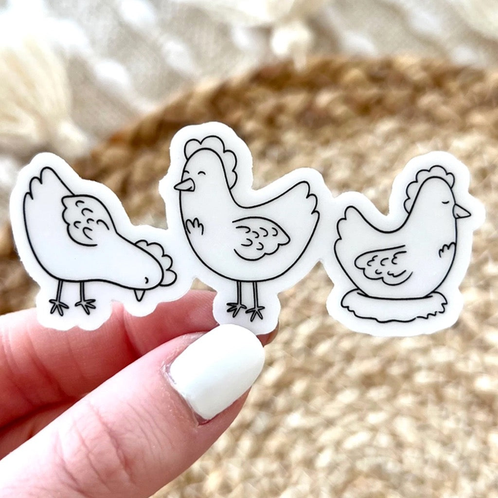 Clear Chicken Series Sticker.
