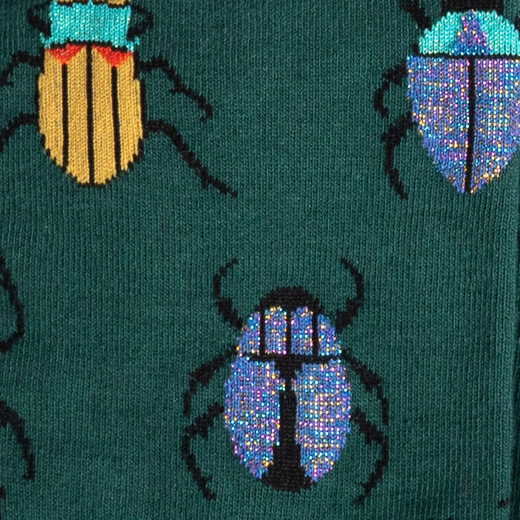 Close-up view of Beetle-Mania! Men's Crew Socks.