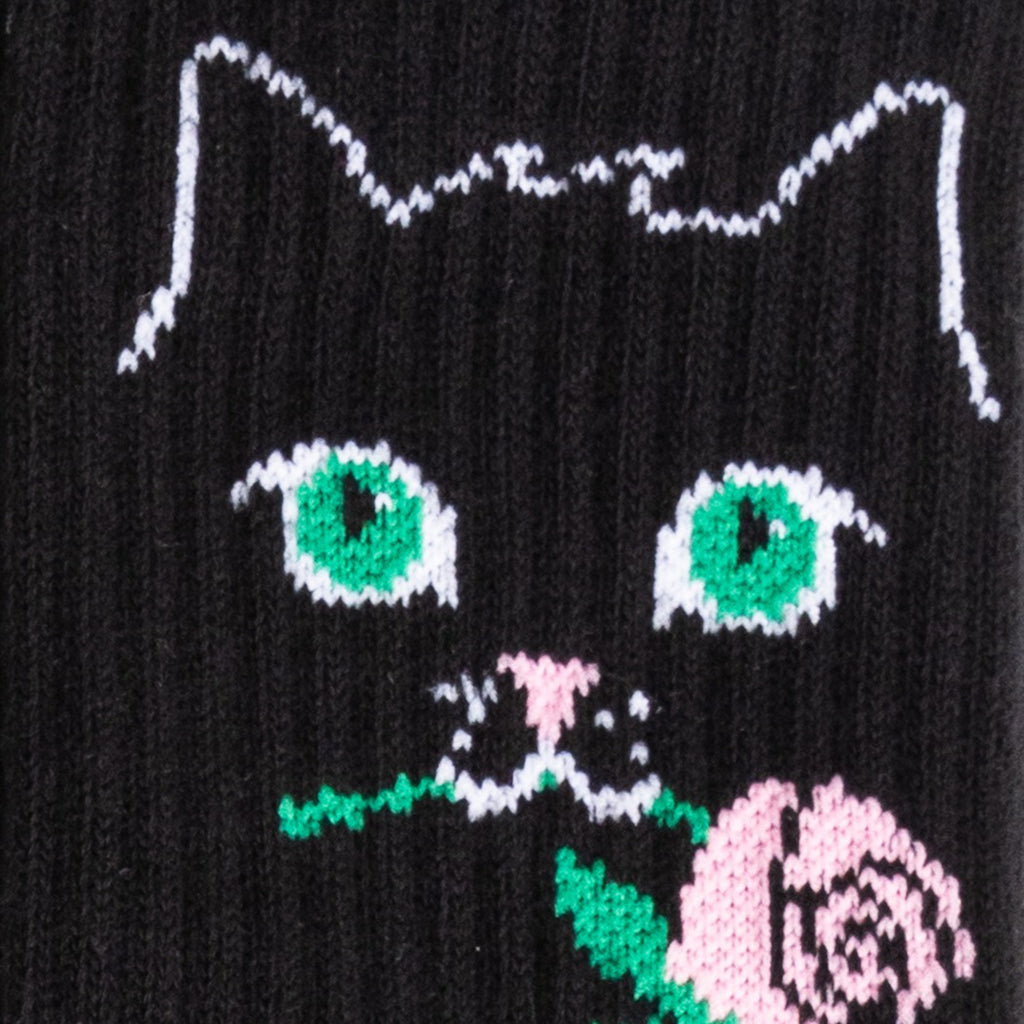 Close-up view of Cattitude Athletic Ribbed Crew Socks.