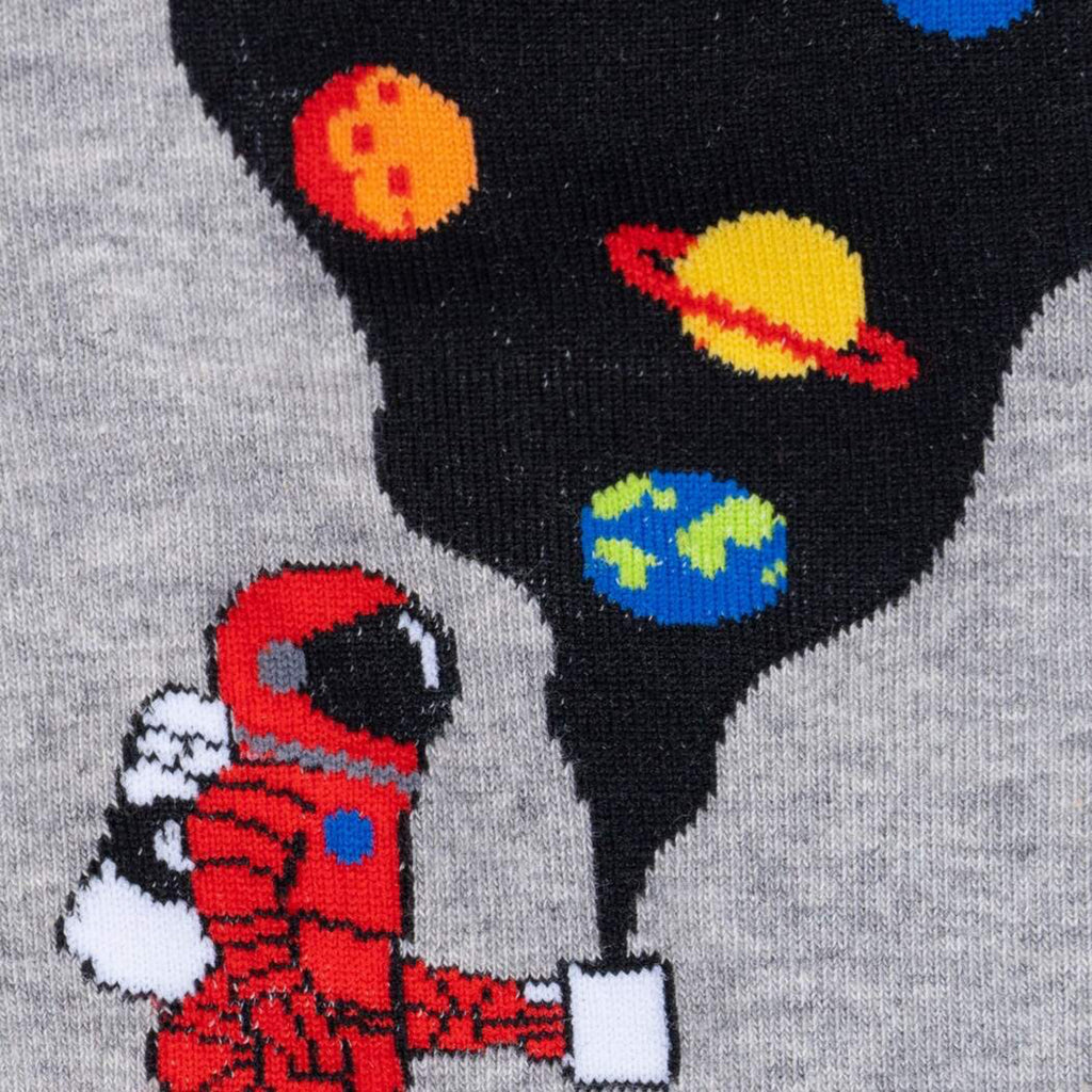 Close-up view of Moon Walk in the Morning Men's Crew Socks.