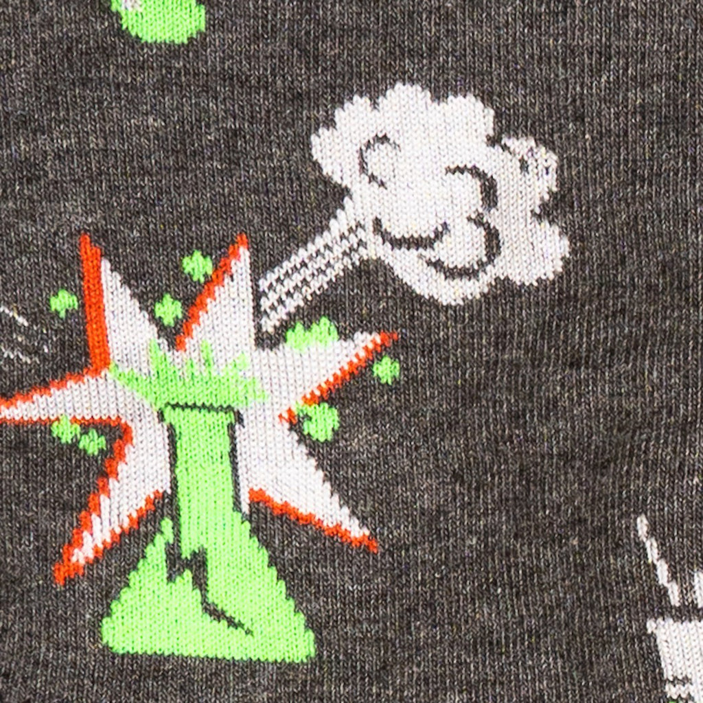 Close-up view of Weird Science Men's Crew Socks.