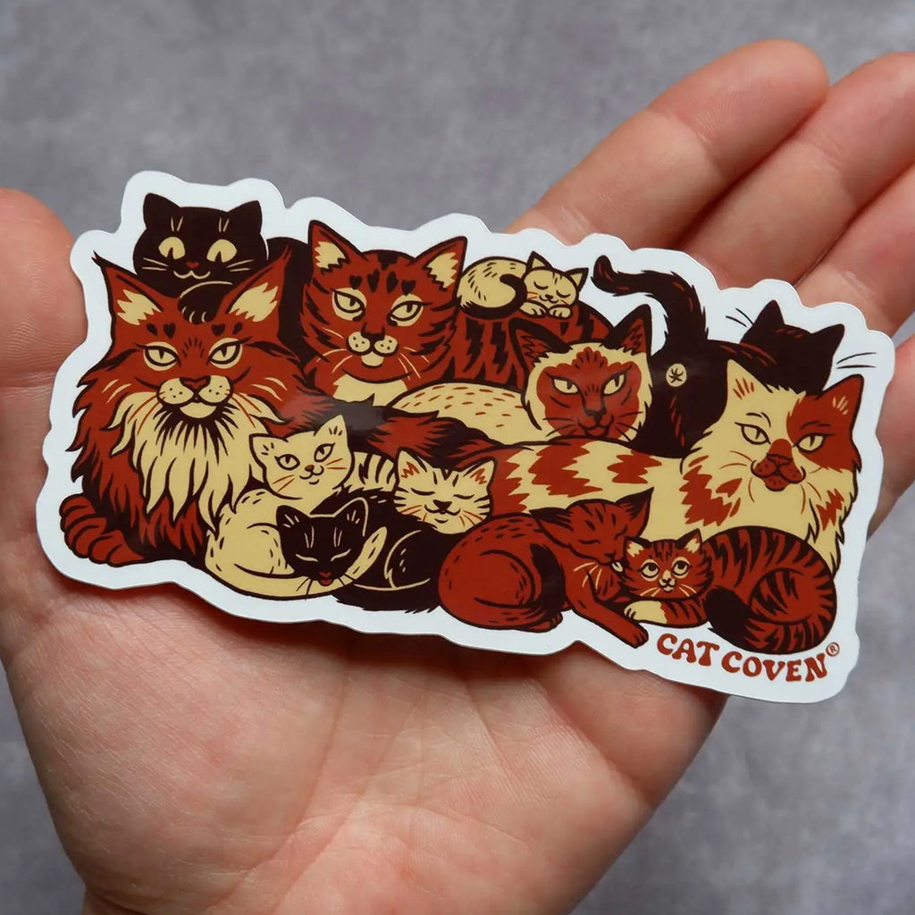 Clutter of Cats Sticker.