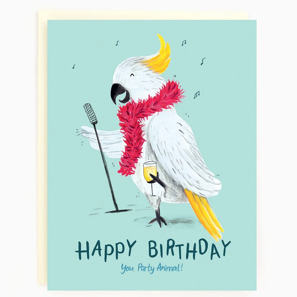 Cockatoo Birthday Card.