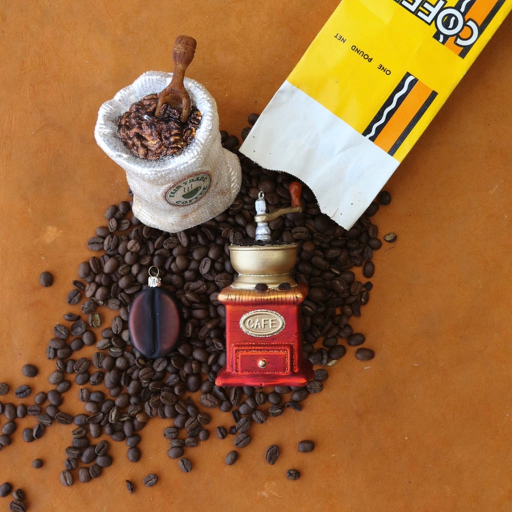 Coffee Bean Ornament in table.