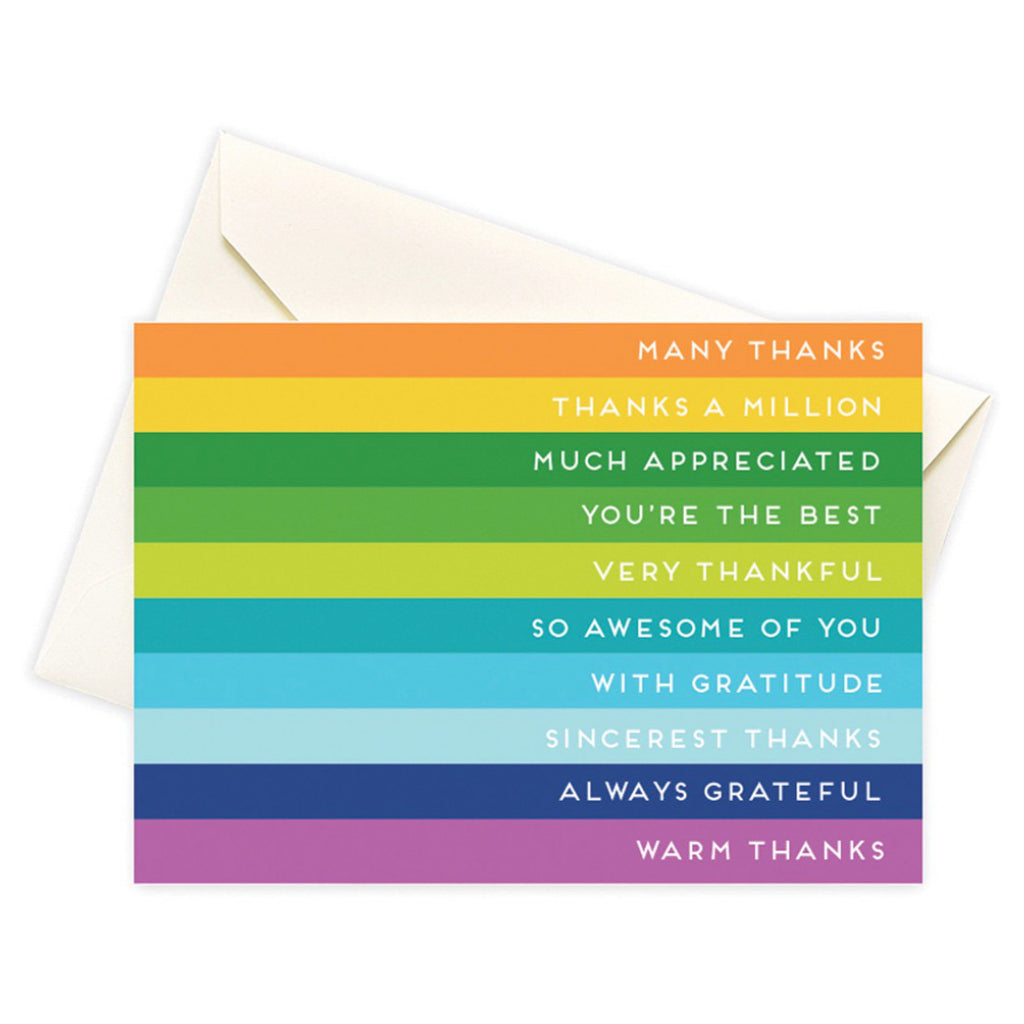 Colour Stripes Thank You Boxed Cards