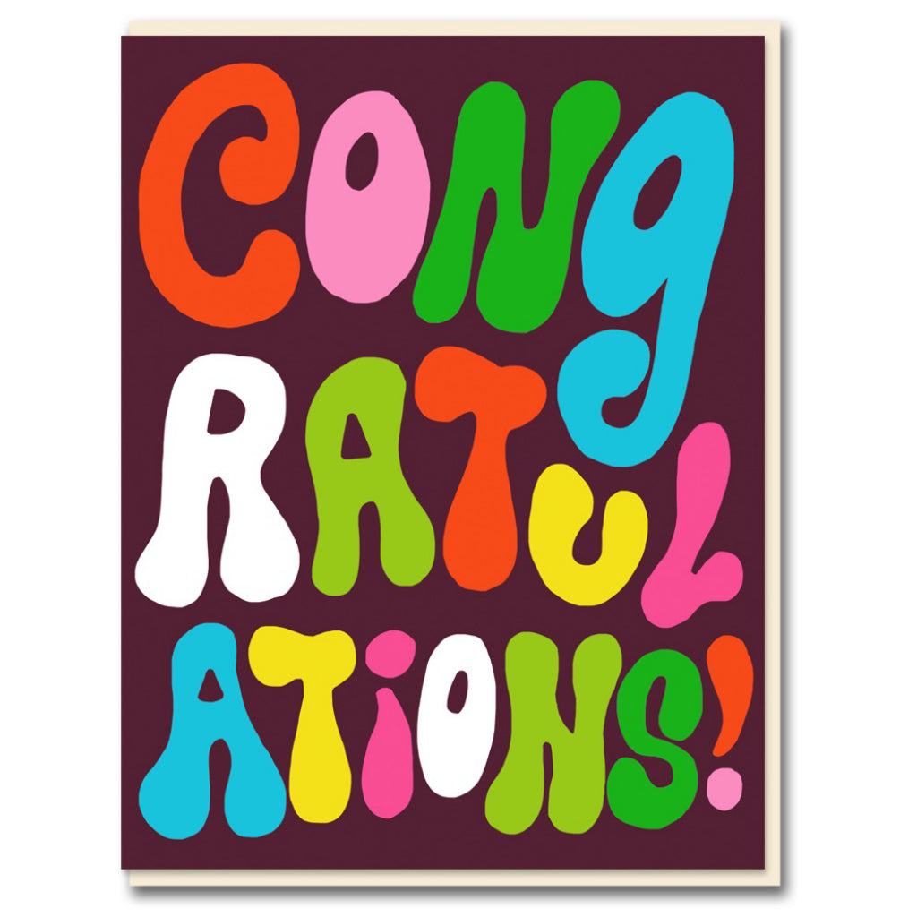 Colourful Lettering Congratulations Card.