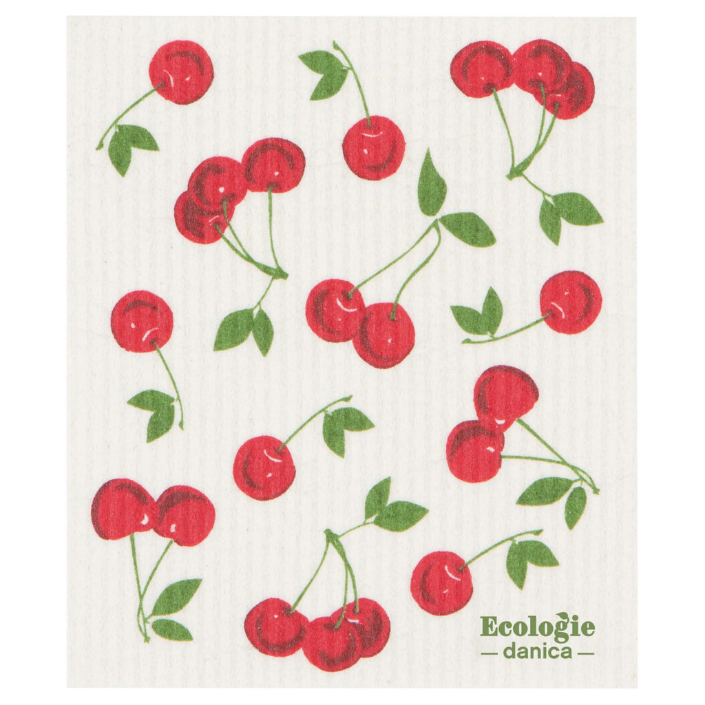 Compostable Cherries Swedish Dishcloth.