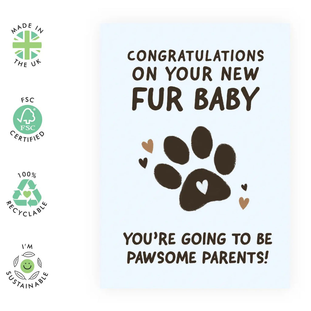 Congrats On Your New Fur Baby Paw Card specs.