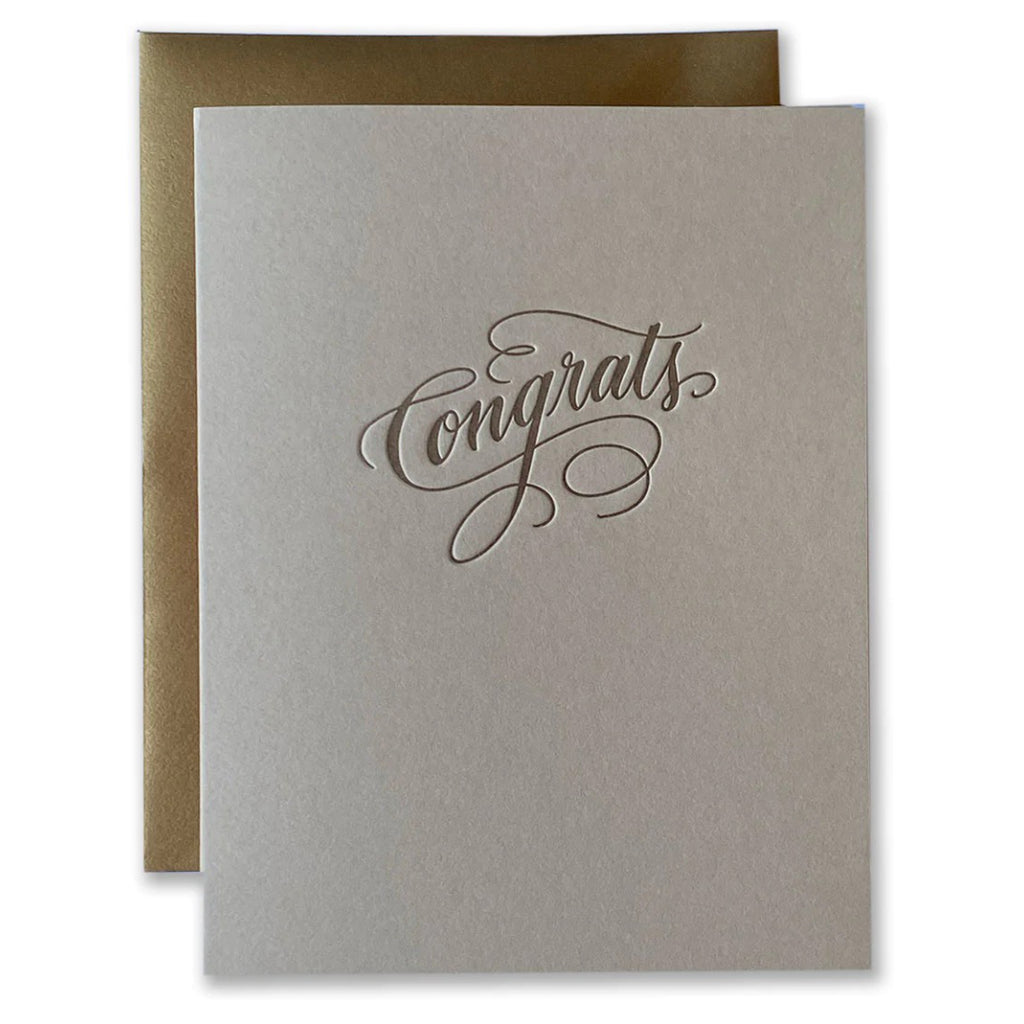 Congrats Script Letterpress Card | Ladyfingers Letterpress – Outer Layer