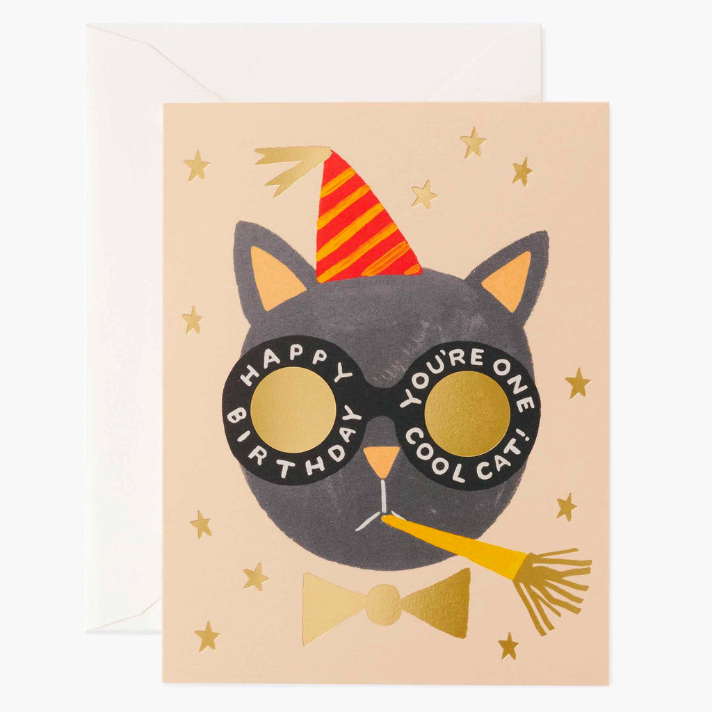 Cool Cat Sunglasses Birthday Card.