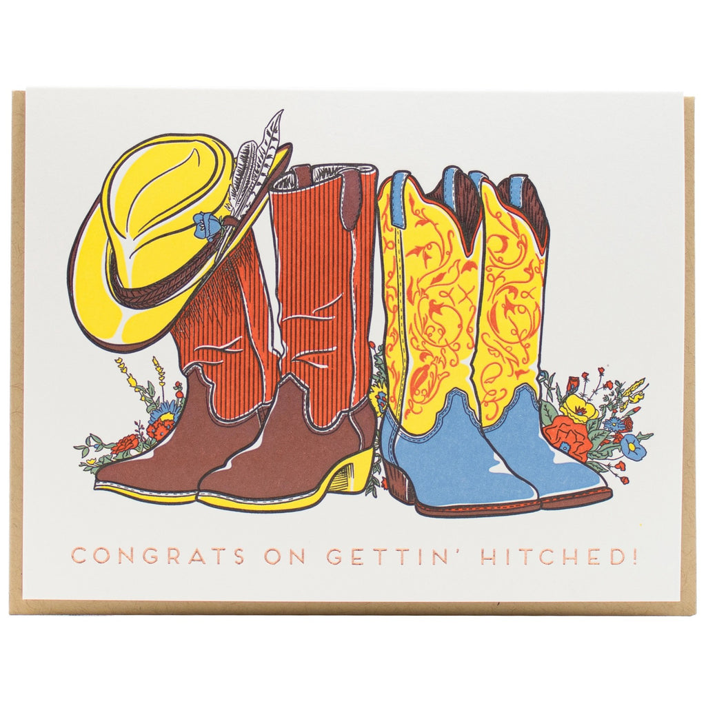 Country Boots Wedding Card.