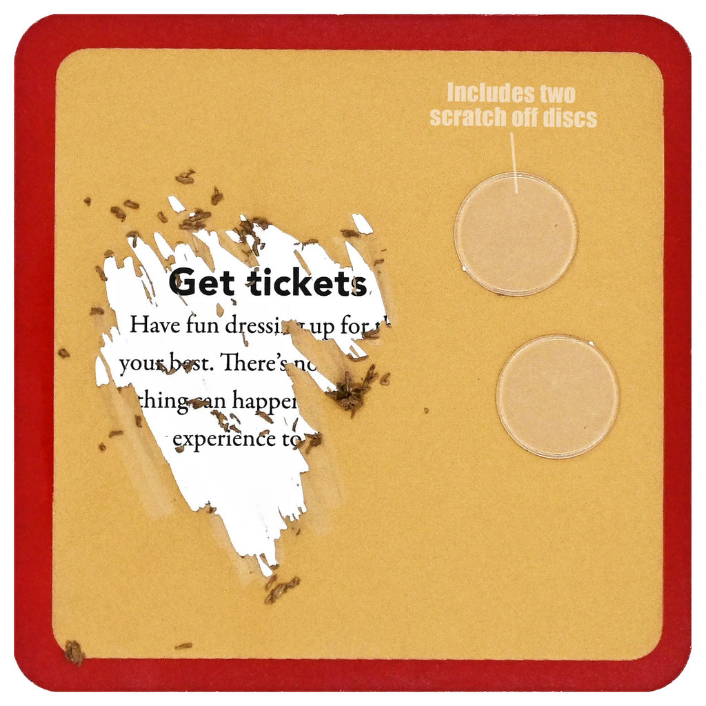 Couple's Date Night Scratch-Off Card scratched.