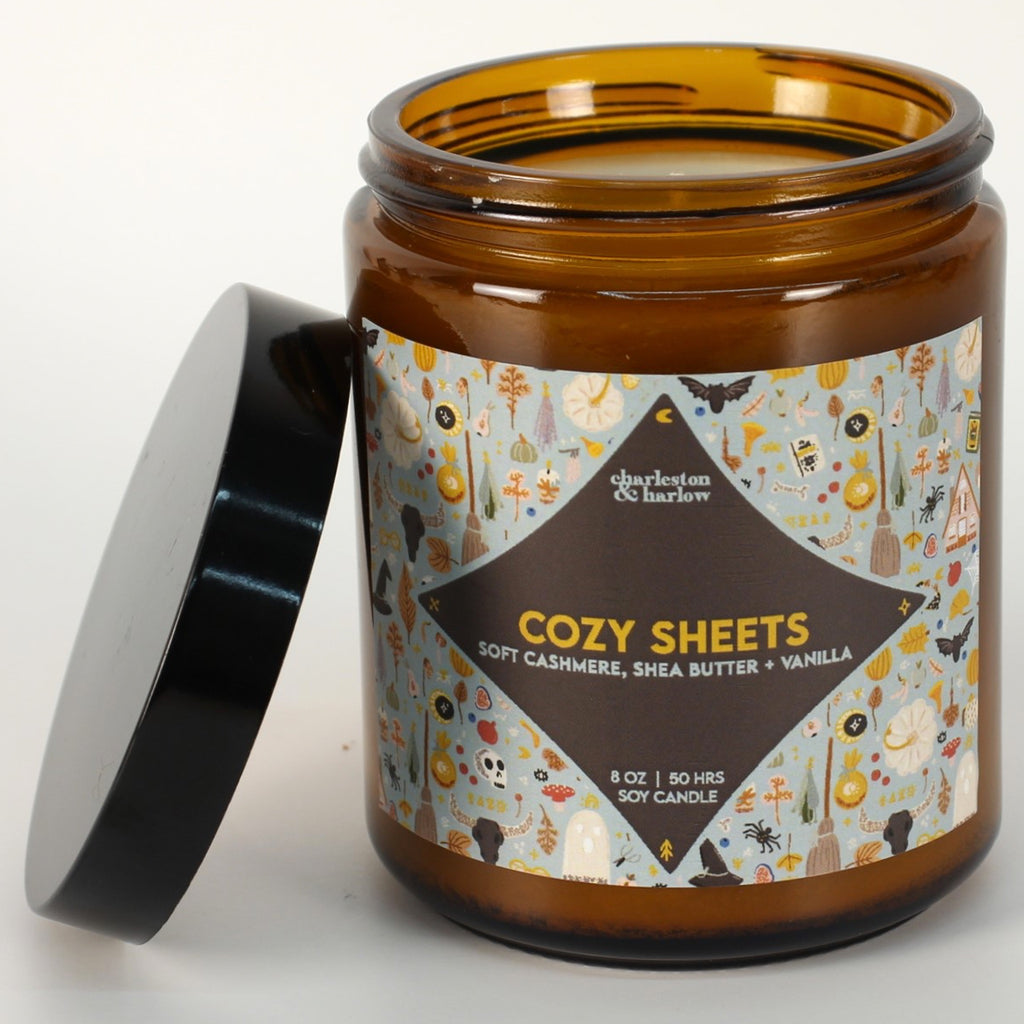 Cozy Sheets Soy Wax Candle.