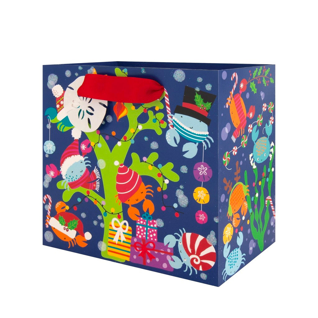 Crabby For Christmas Truffle Gift Bag side view.
