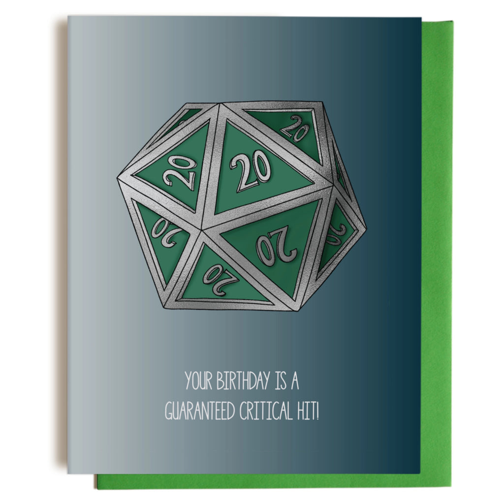 Critical Hit Game Dice Birthday Card
