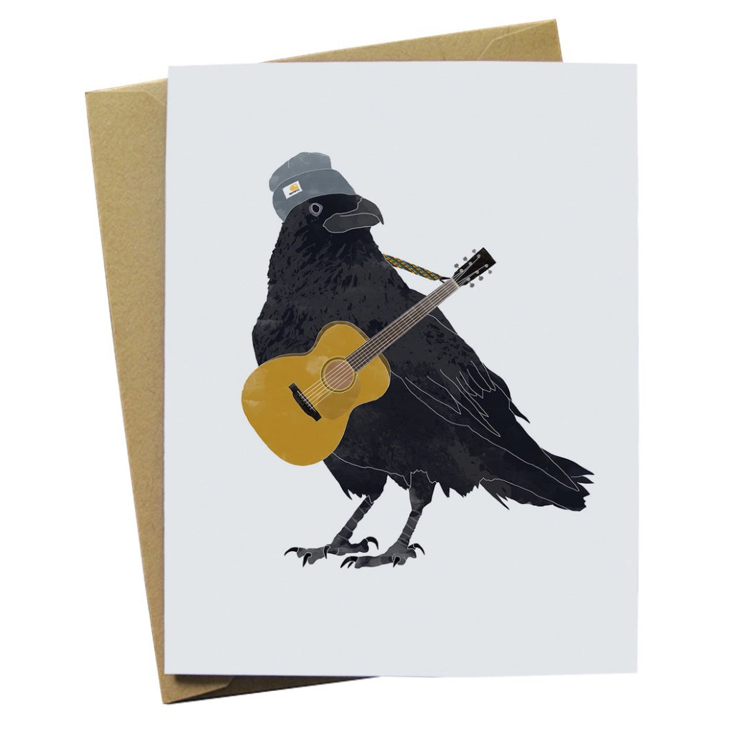 Crow With Guitar Card