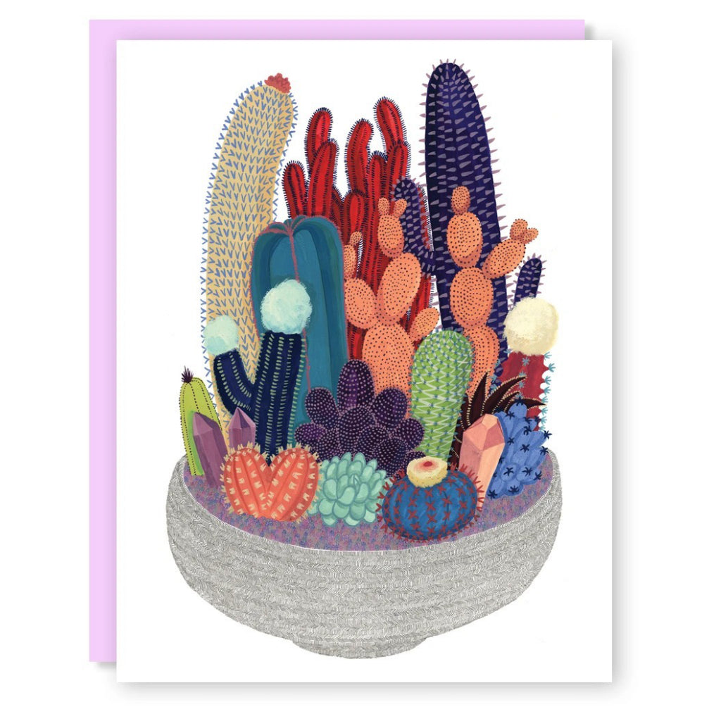 Crystals And Cactus Planter Card