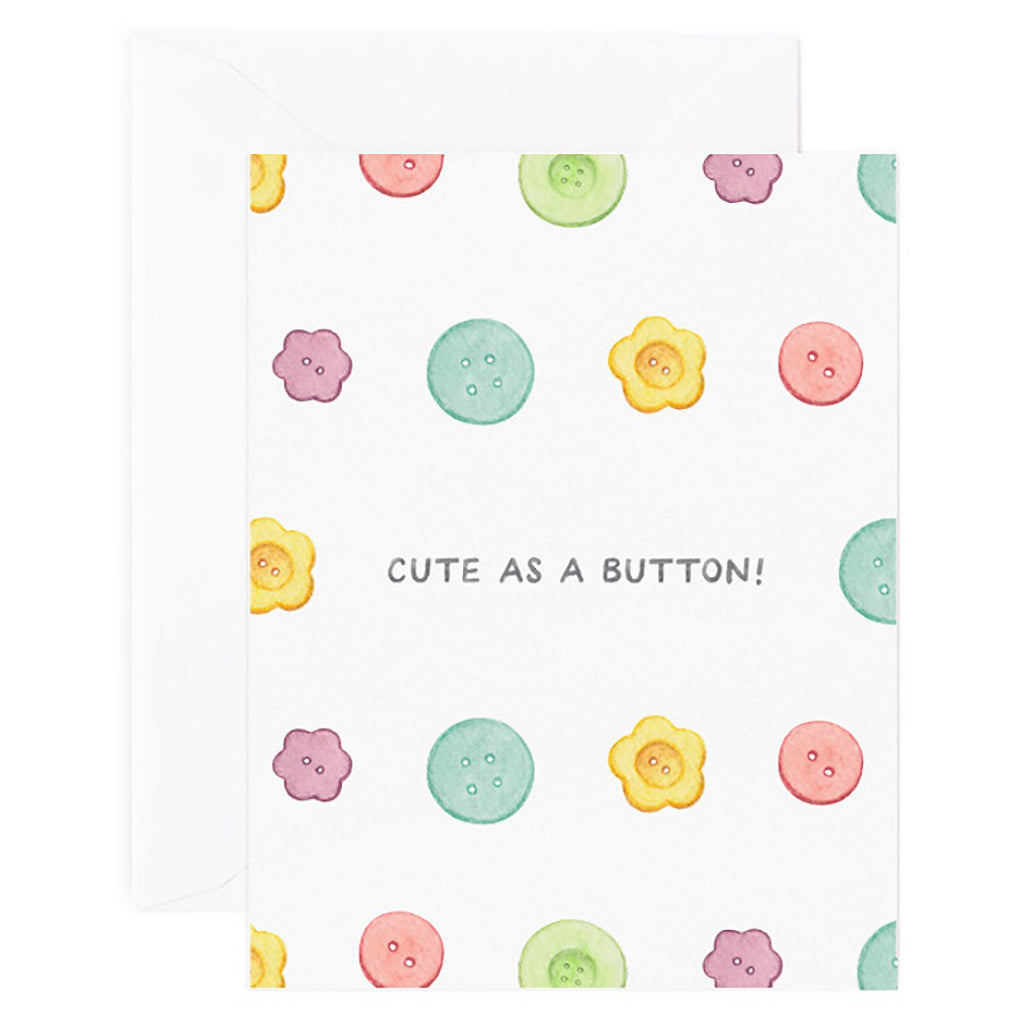 Cute As A Button Baby Card