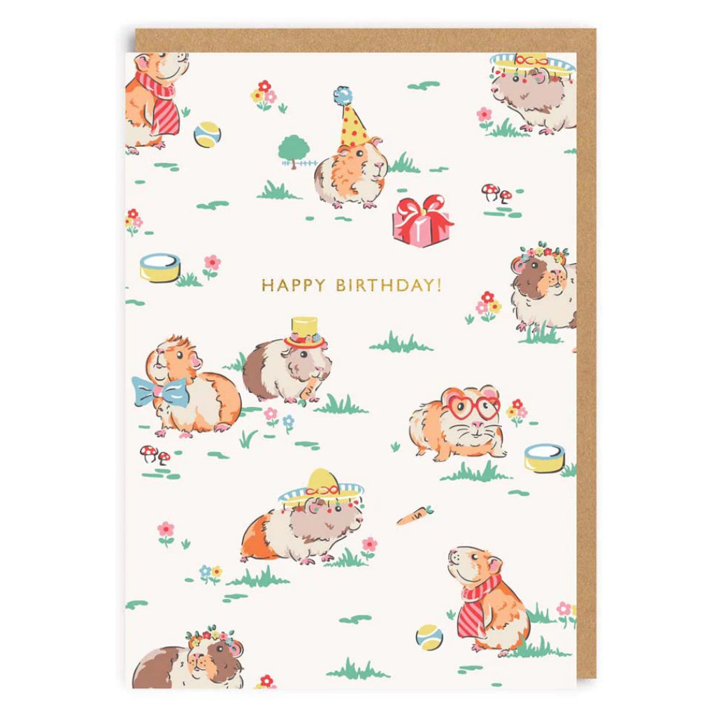 Cute Guinea Pigs Birthday Card.