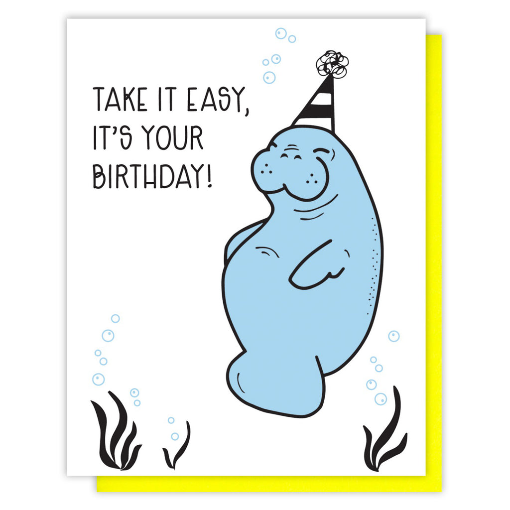 Cute Manatee Birthday Card