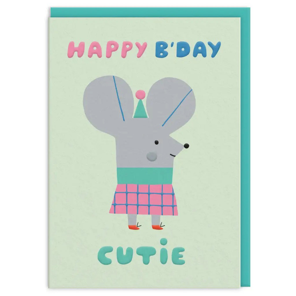 Cutie Mouse Birthday Card.