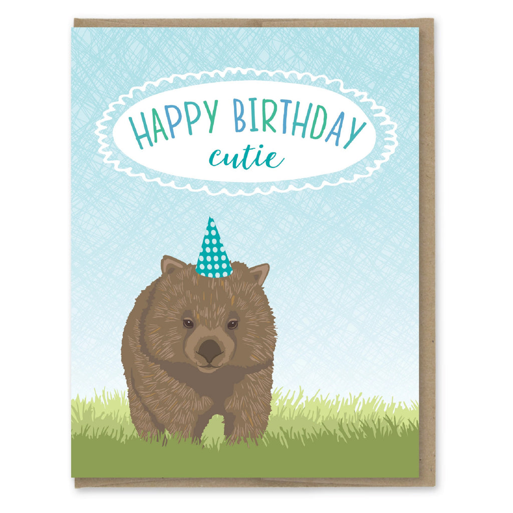 Cutie Wombat Birthday Card