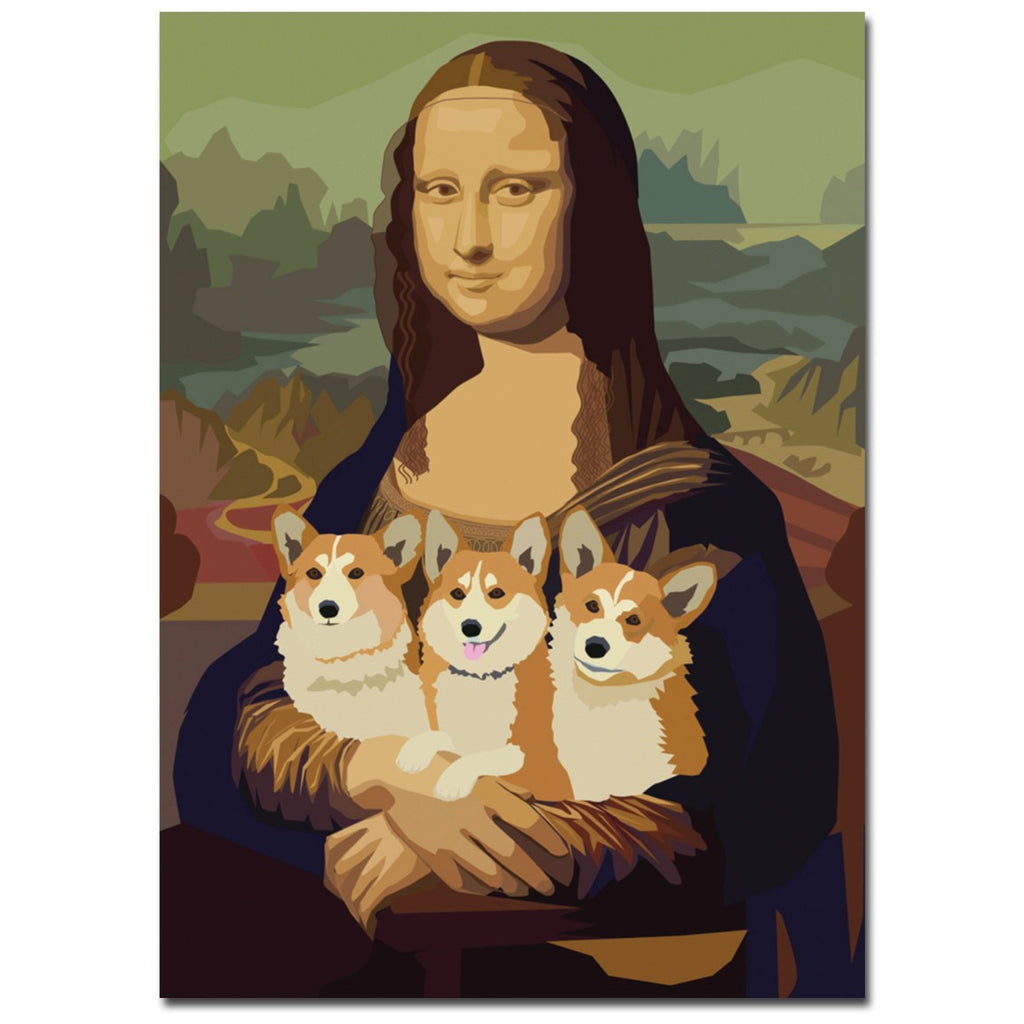 Da Vinci La Gio-Corgi Mona Lisa Birthday Card.