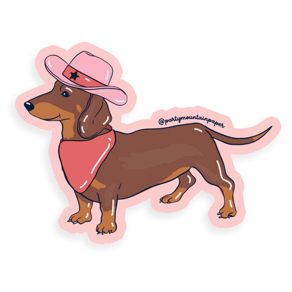Dachshund Cowboy Sticker