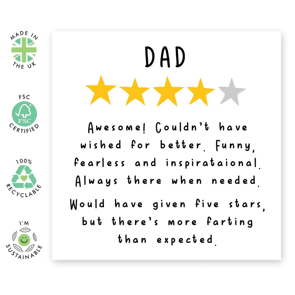 Dad 4 Star Rating Card environmental features.