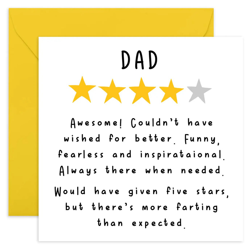 Dad 4 Star Rating Card.