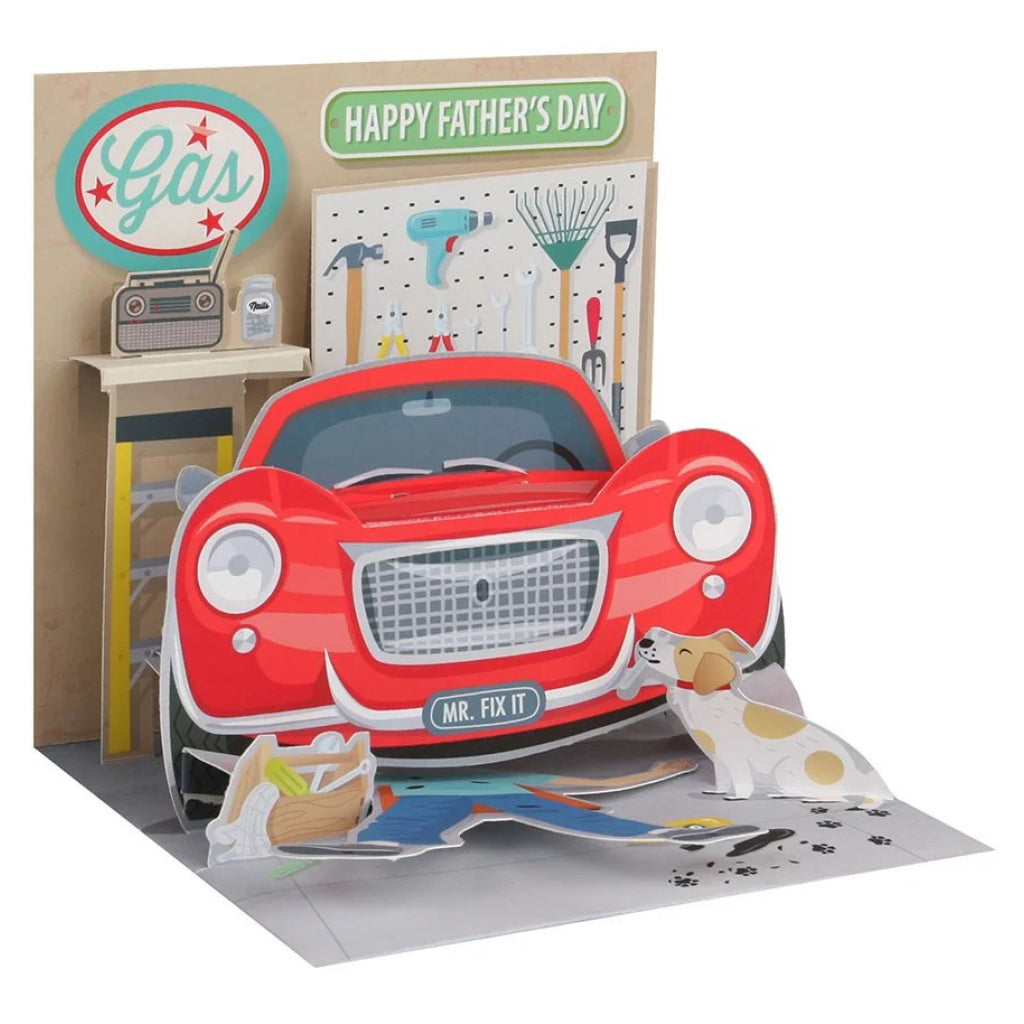 Dads Garage Fathers Day Pop-Up Card