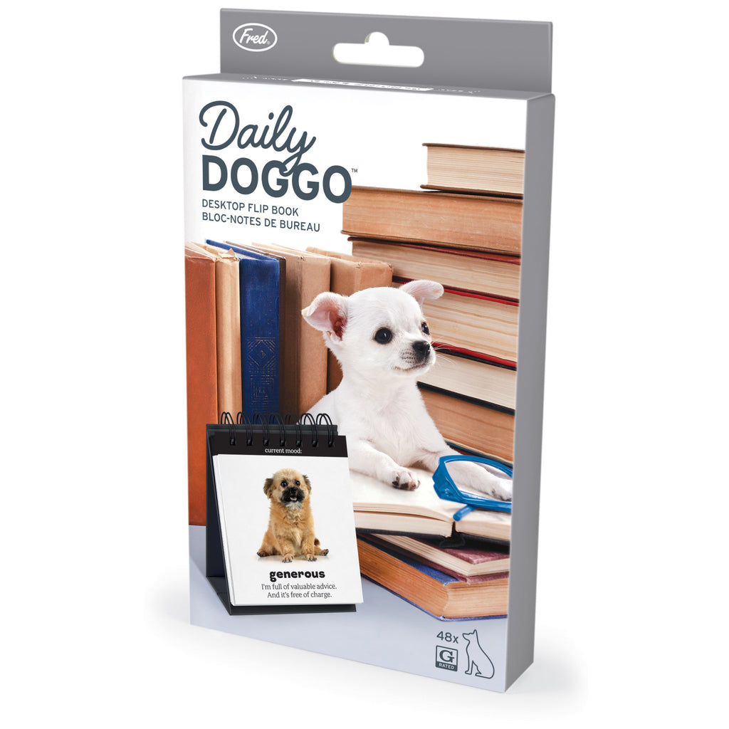 Daily Doggo Desk Flipchart packaging.