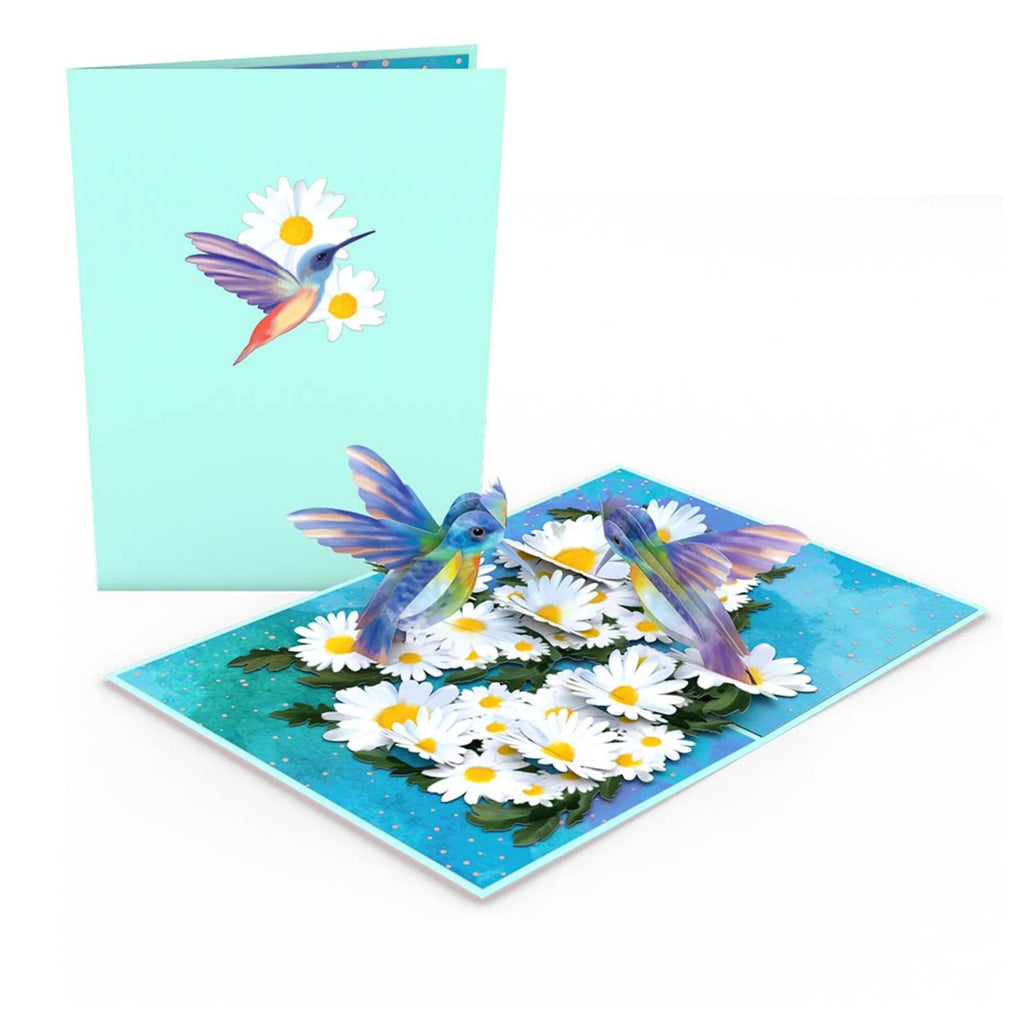 Daisy Patch Hummingbirds Pop Up Card Front